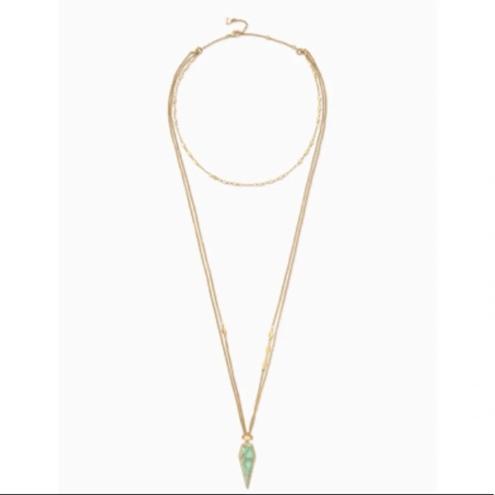 Stella & Dot | GOLD + Aqua Blue 3-in-1 Versatile Winona Layer Necklace - Picture 5 of 9